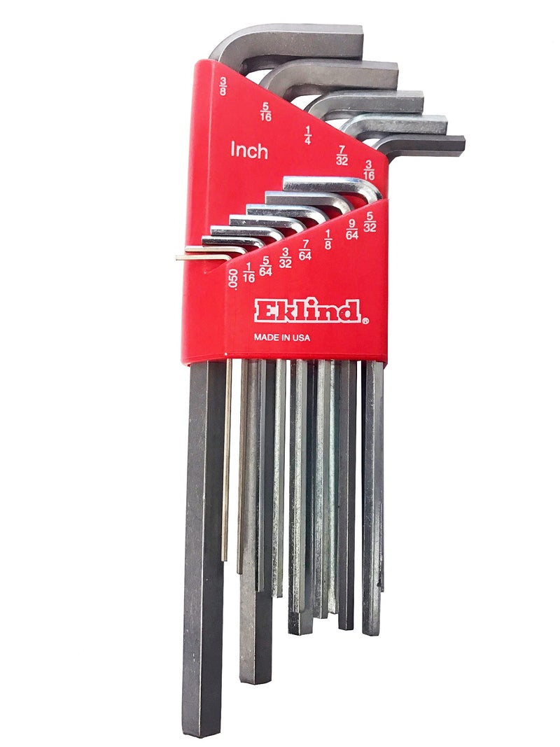 Eklind Tool EKLIND 11213 Bright-Hex-L Key allen wrench - 13pc set SAE Inch Sizes .050-3/8 Long series - Image 1